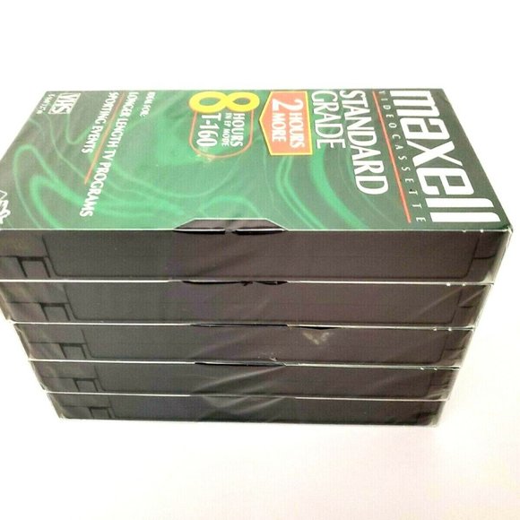 Maxell Standard Grade (8 Hours) Video Cassette T-160 Blank Tape NEW Lot of 5 - Picture 12 of 12
